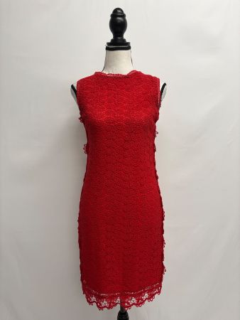 Neues Massimo Dutti NP 140 Kleid Spitze rot Gr.34