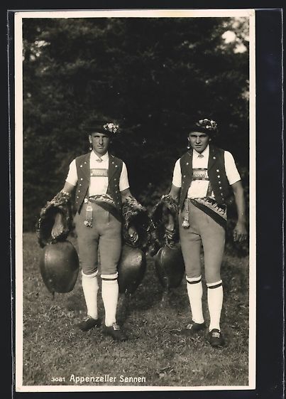 Cartoline postali: Schweizer Bauern in Appenzeller Trachten – Usato da Berlin venduto da bartko-reher
