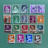 Schweizer Briefmarken: Sitzende Helvetia, Tell und Tellknabe