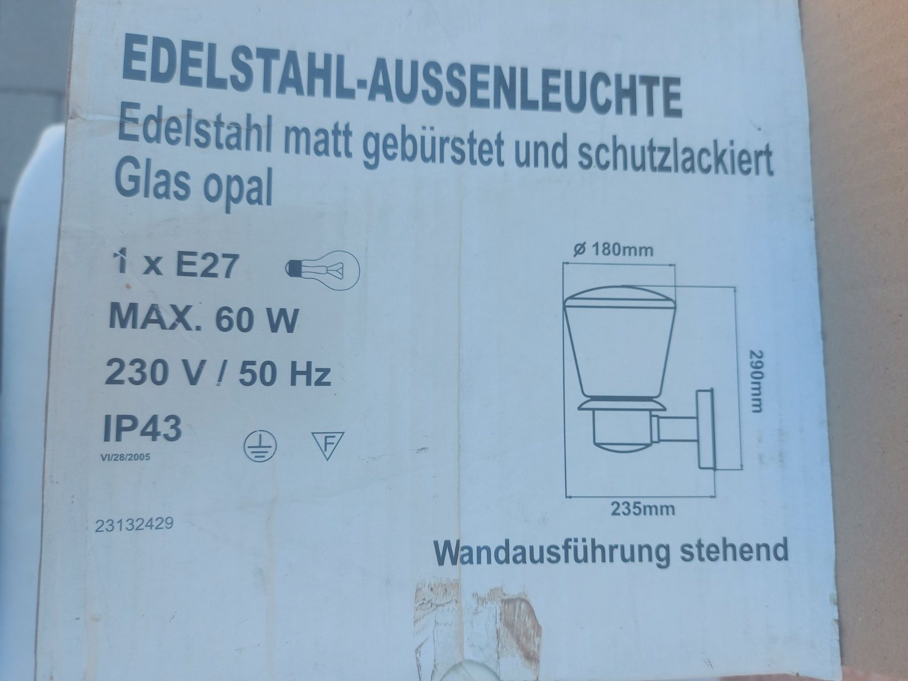 Lampade: Eldelstahl Aussen Leuchte Stehende Form – Nuovo e nell'imballaggio originale da Rheinau venduto da profitronic.shop 9