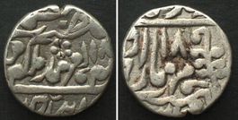 JAIPUR. Rupee AH (1238)/18 (1823) AKBAR SHAH II silver VF