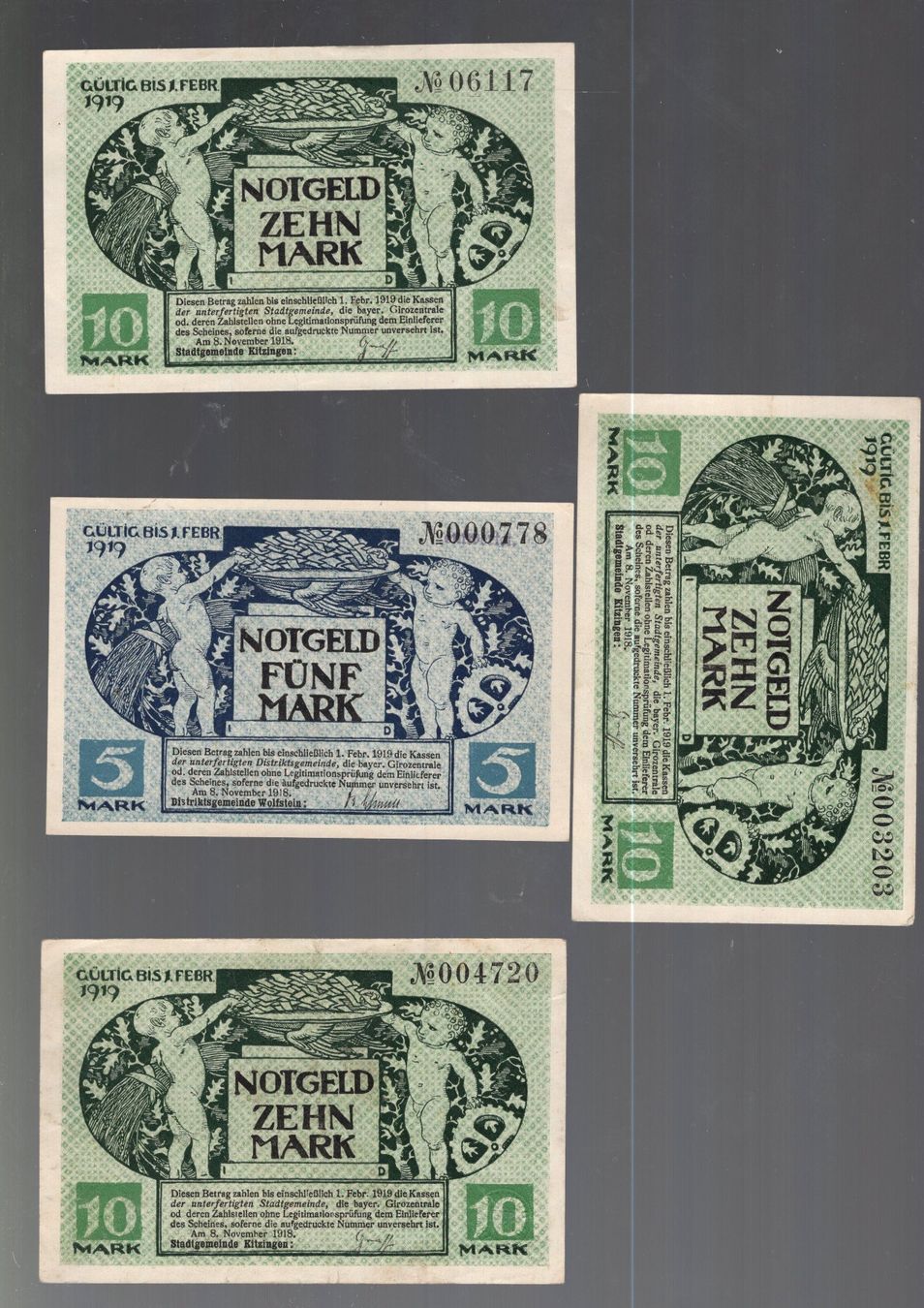 Banknoten: Germany noten 4 stück UNZ – Neu (gemäss Beschreibung) aus Leibstadt von baroc333