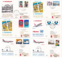 42 Stk. CH Flugpost Briefe ab 1977, Swissair etc.