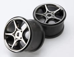 Traxxas 5372X Wheels, Gemini 3.8, Black Chrome, 2-Piece