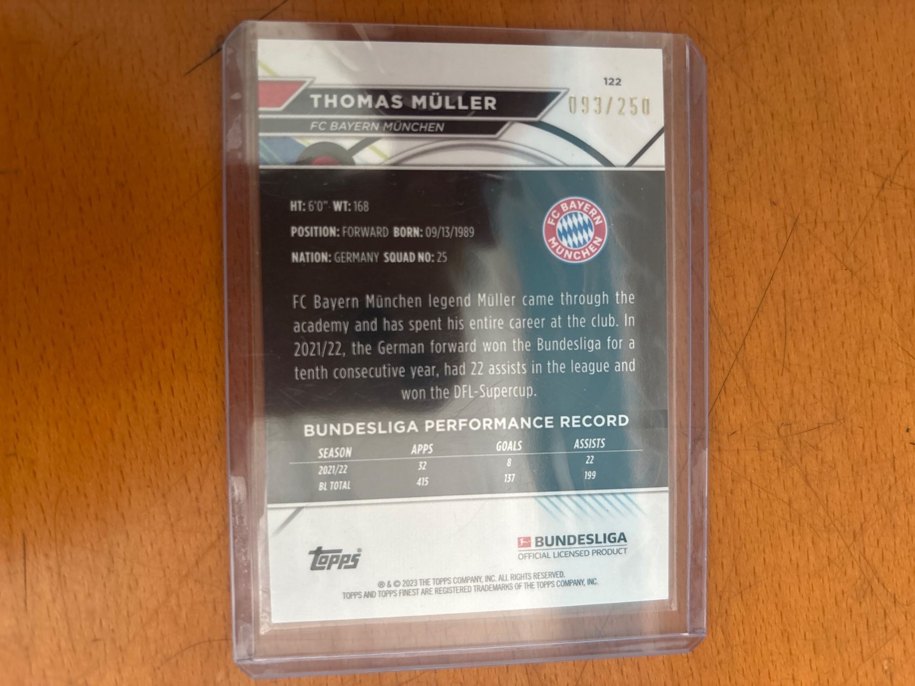 Topps Carte collezionabili: Topps Finest Thomas Müller 093/250 – Usato da Basel venduto da 19dome87 1