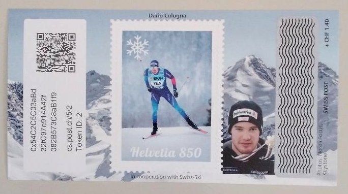 Tutti i francobolli: Swiss Crypto Stamp 5.0 ID 2 Basic Edition mit NFT – Usato da Basel venduto da Palmenland