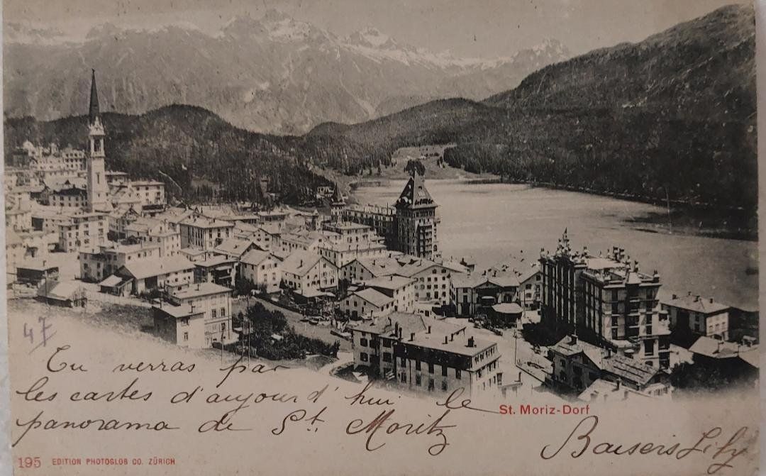 Cartoline postali: St. MORITZ - DORF  -  1903 – Usato da Delémont venduto da Domdom1