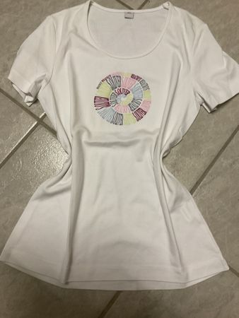 2 Damen T-Shirts Grösse L / 42 weiss, Sommer-Look
