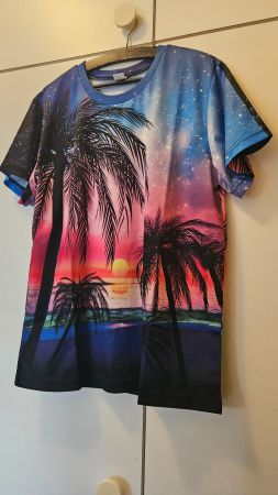 T-shirt uomo tg.L poliestere "spiaggia"