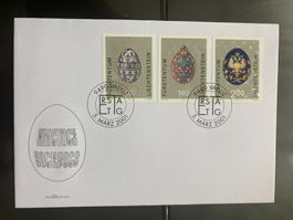 Liechtenstein 2001 Ersttagsbrief Satz Ostereier Zarenreich
