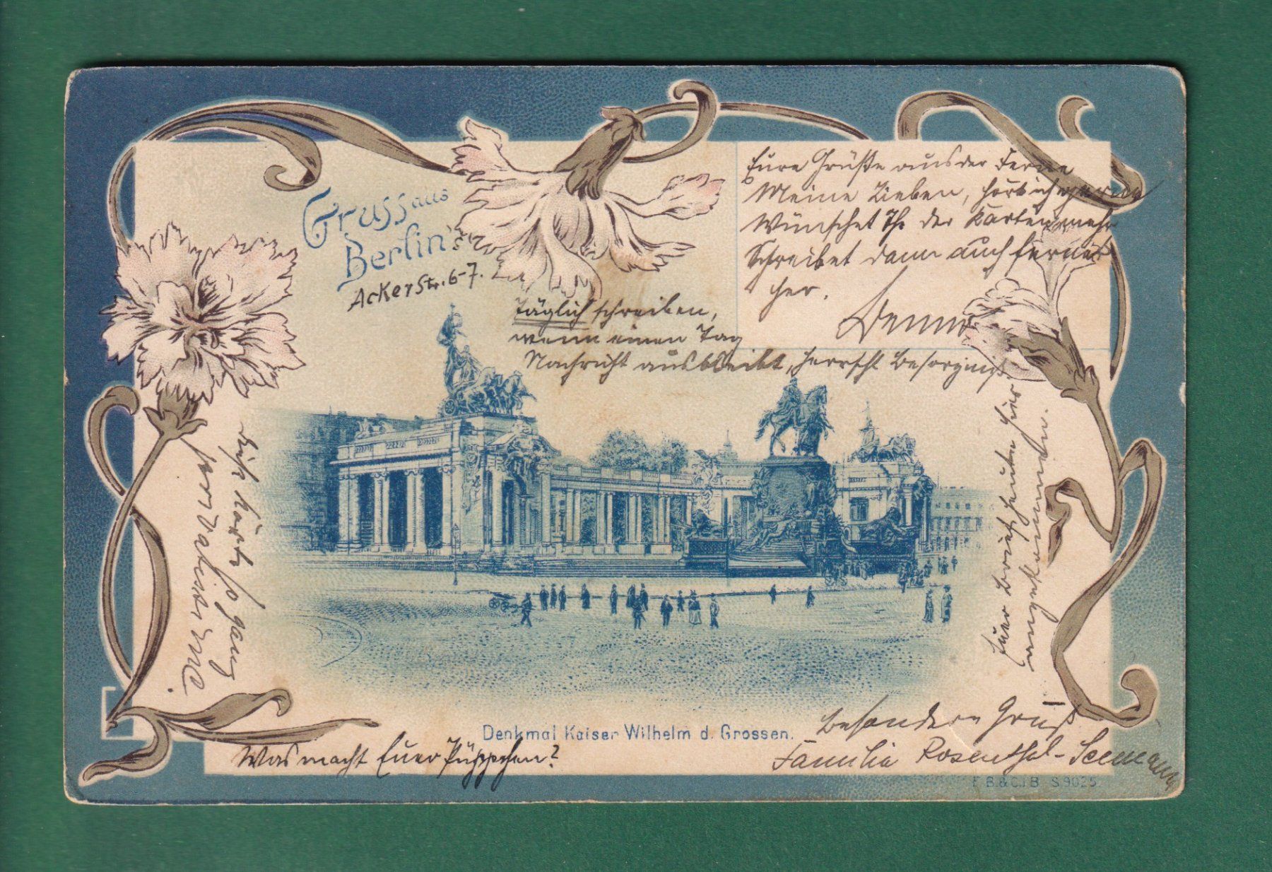 Cartoline postali: BERLIN - Denkmal Kaiser Wilhelm - 1899 – Usato da Pully venduto da nicecards-shop