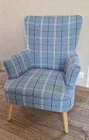 Blauer Karo Sessel, super Zustand