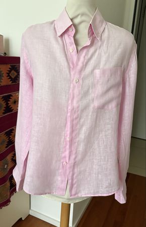 Hannes B. Leinenhemd Hemd Gr. 41 Rosa Leinen Männer top