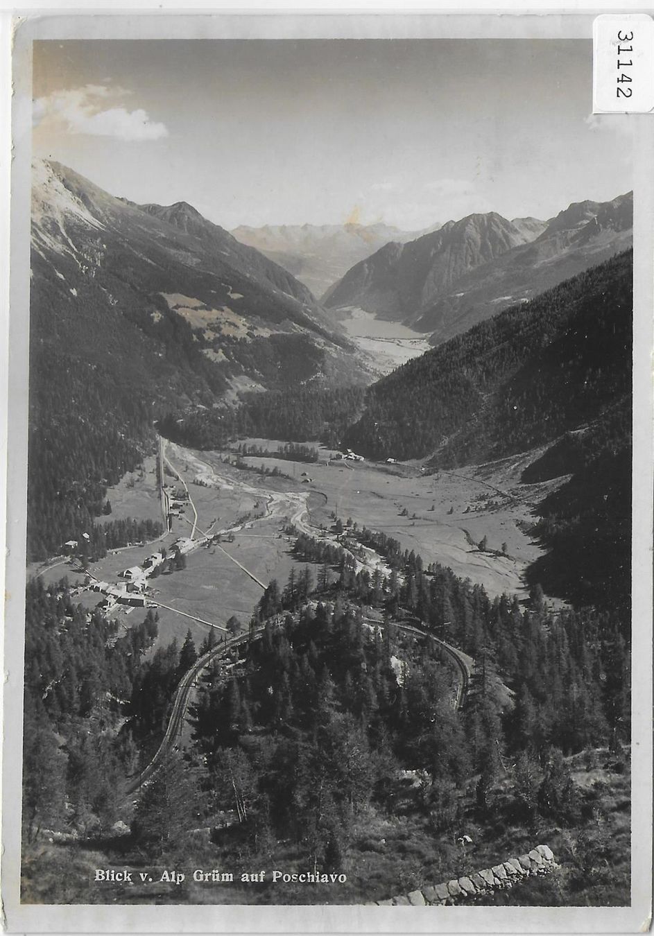 Cartoline postali: Blick v. Alp Grüm auf Poschiavo – Usato da Ettingen venduto da Kartenplanet