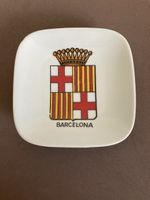 Souvenir Teller Barcelona Wappen Krone Keramik klein 