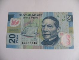 Mexiko 20 Peso 2016, Schein, Serie AA, Top Zustand
