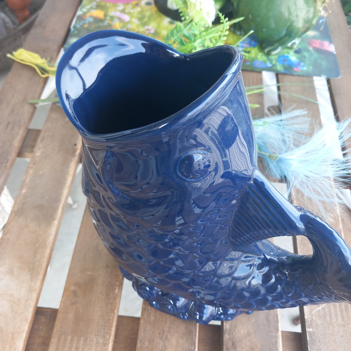 Vasen & Gefässe: Mega:  Blauer Fisch Krug od.Vase /  Keramik – Neu (gemäss Beschreibung) aus Aegerten von gismolini 3