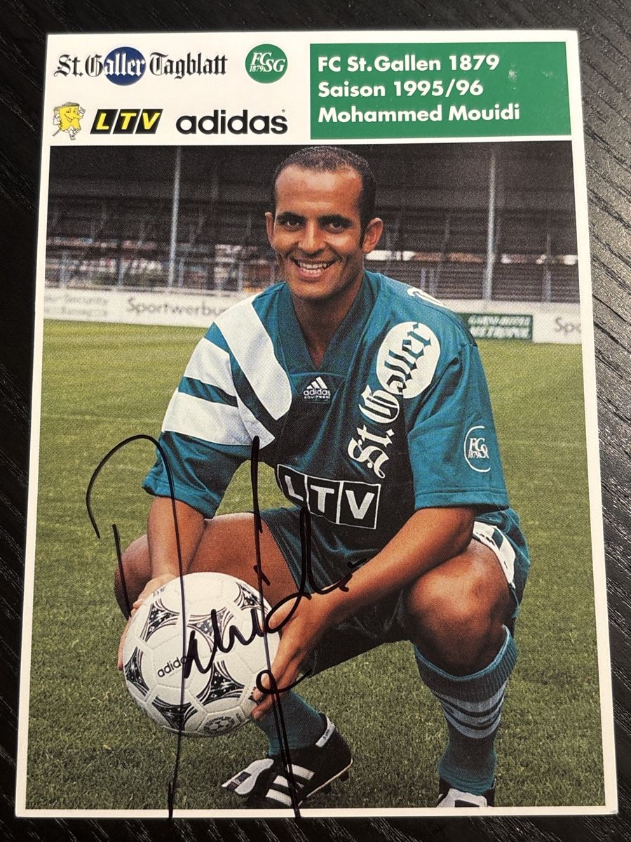 Autografi: FCSG Mouidi Autogrammkarte 95/96 signiert – Usato da Uetendorf venduto da hoisle