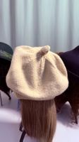 Cremeweißer Woll-French Beret