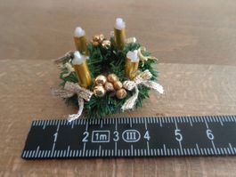 Adventskranz gold für das Puppenhaus/Laden