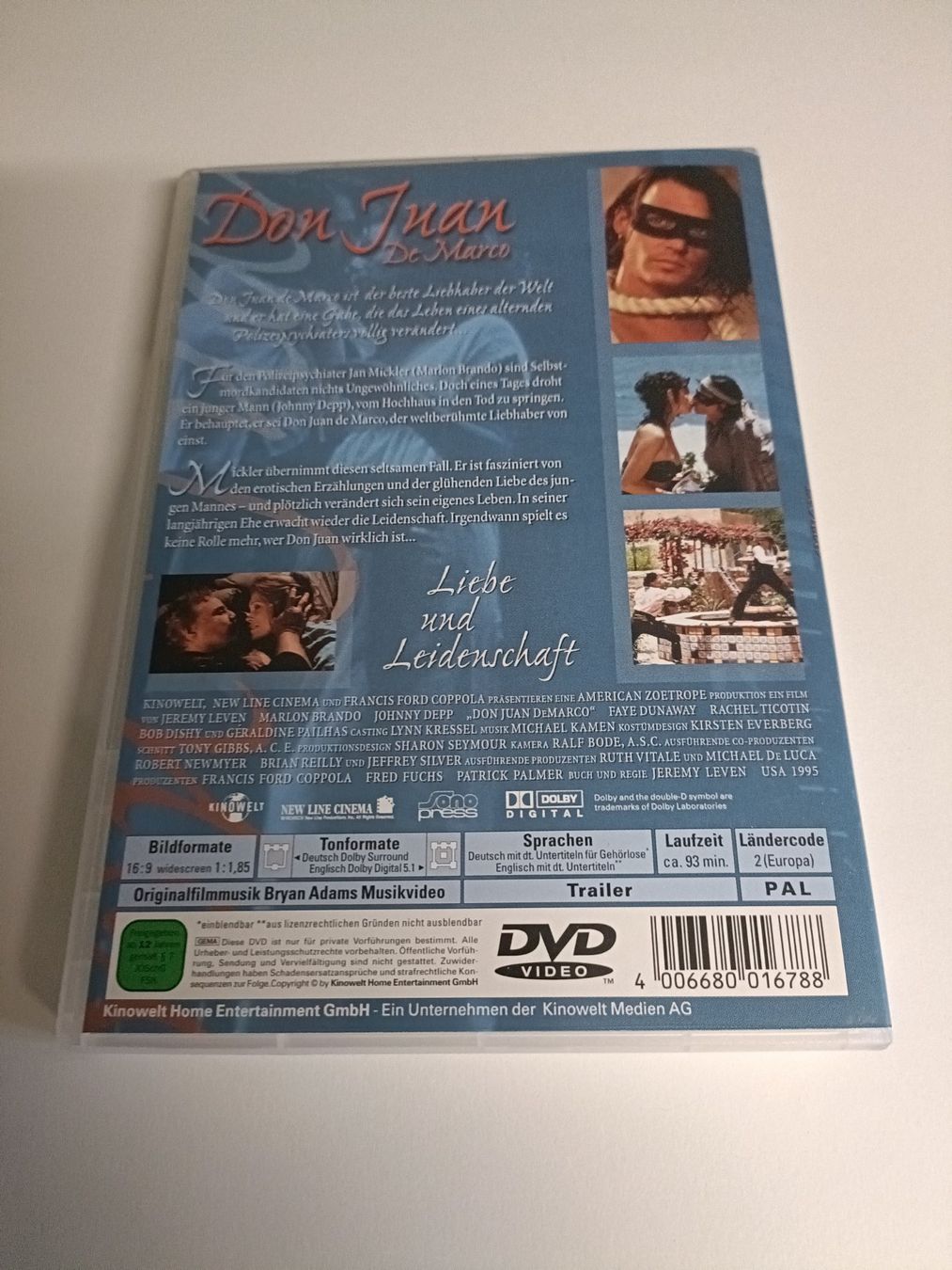 Alle DVDs: Don Juan De Marco – Gebraucht aus Köniz von Movieportal007 1