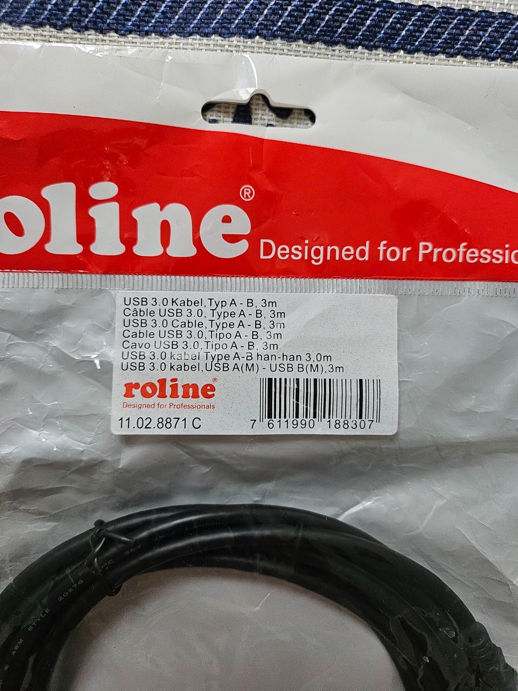 Cavi: Rolline USB 3.0 Kabel A-B, 3m, neu, Originalverpackt – Nuovo e nell'imballaggio originale da Hüttikon venduto da Alex_coin 1