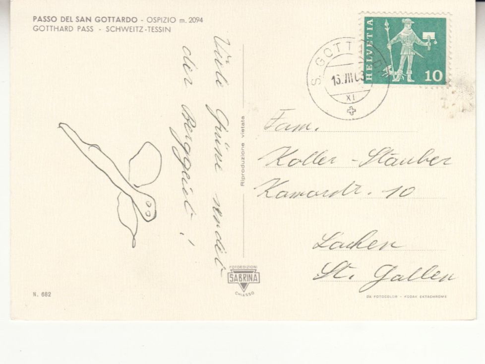 Ansichtskarten: San Gottardo 1963 – Gebraucht aus Bürglen TG von StampGraf 1