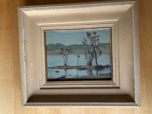 Dipinti: Greifensee-Bild, "Kleine Insel", gemalt von August Aeppli – Usato da Uster venduto da uhaldimann 2