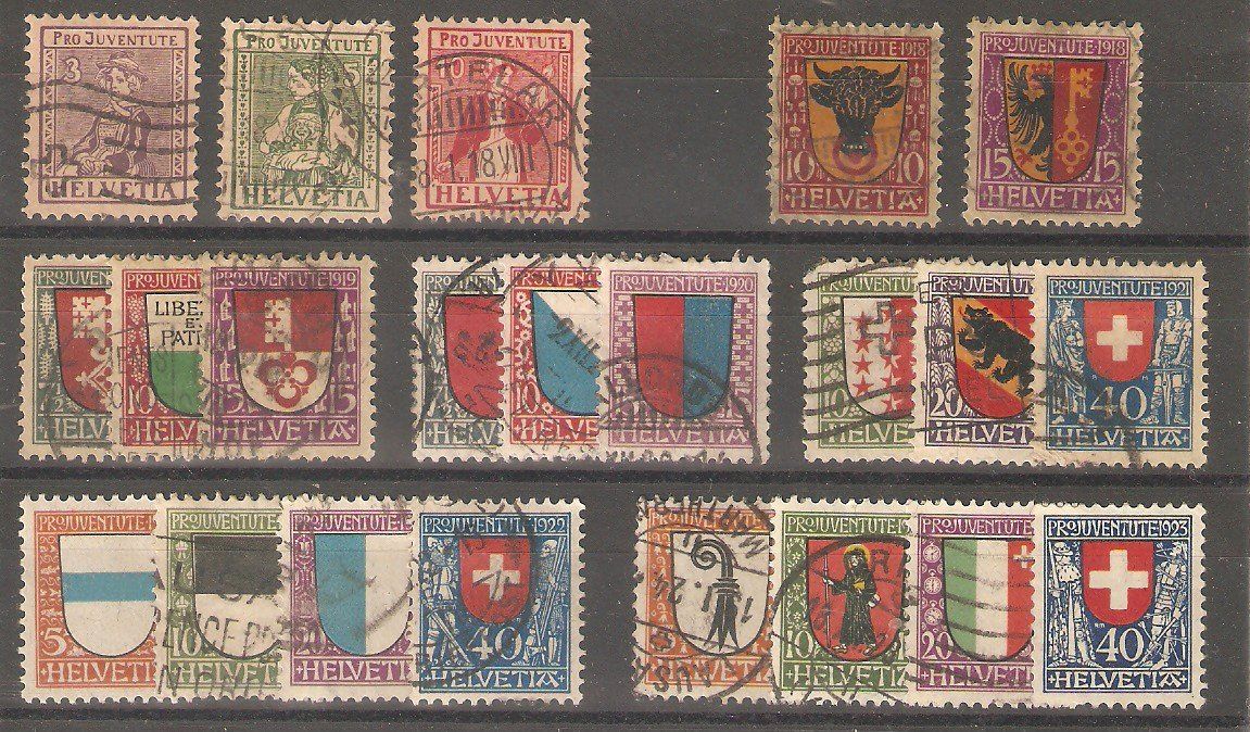 Alle Briefmarken: PJ 7 frühe Serien gut gest, – Gebraucht aus Lausanne von Whorvath