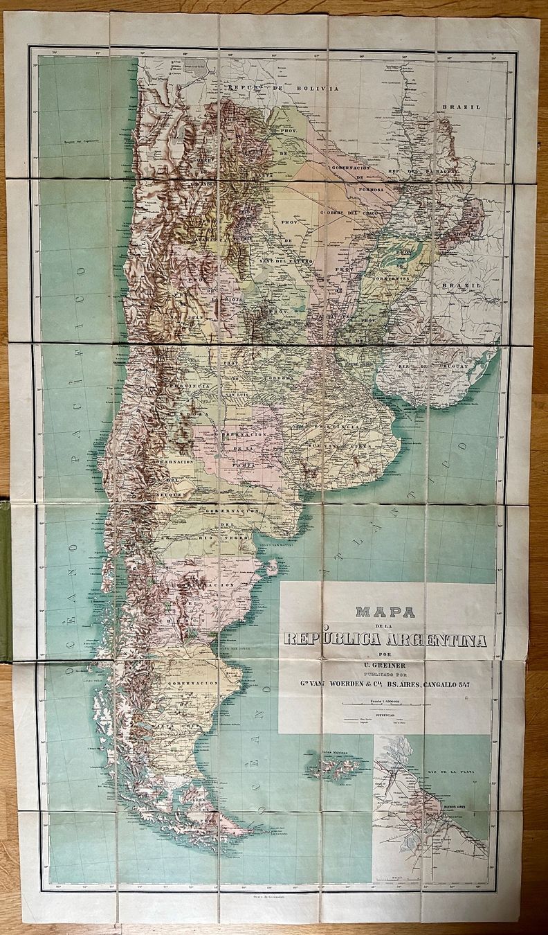Landkarten & Atlanten: Ulrich Greiner: Mapa de la Republica Argentina 1908 – Gebraucht aus Zürich von allp 1