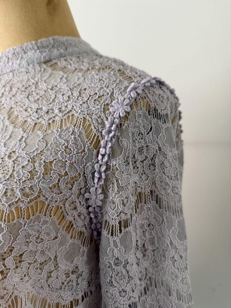 Vila Top: VILA Spitzen Crop Top Flieder Langarm Gr. M Elegant – Usato da Lugano venduto da rebecca.wardrobe 2