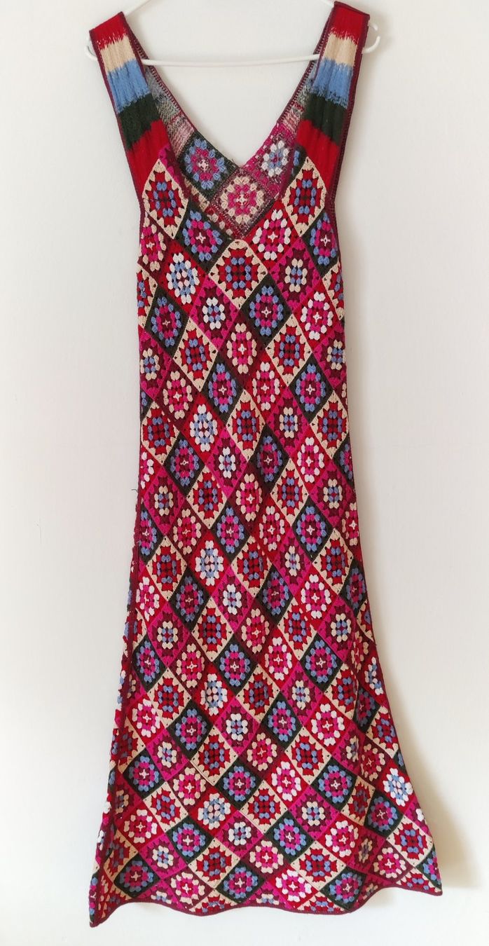 Zara Vestiti: ZARA Häckel Patchwork Maxi-Kleid Strickkleid Dress Robe Gr.M – Usato da Winterthur venduto da Lotusherz 3