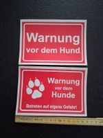 2 x Aufkleber "Warnung vor dem Hunde" NEU