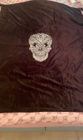Decke,Überwurdecke,Kuscheldecke mit Silber Totenkopf/Neu