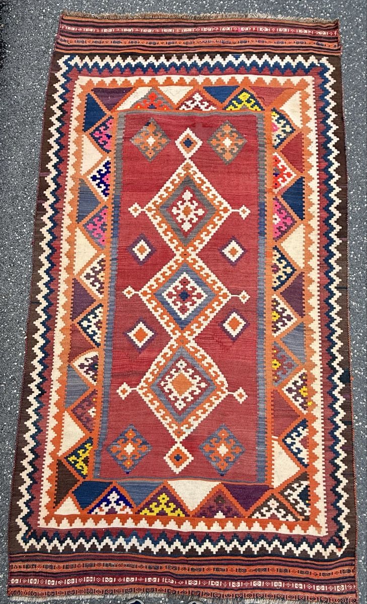 Kelim Tappeti: Handgewebter Perserteppich.( Kelim) 270x148cm, – Usato da Büron venduto da Filadefia-888 5