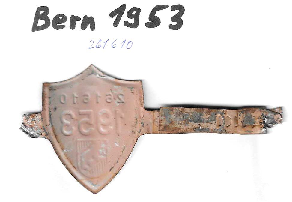 Insegne: Velonummer Bern 1953 BE 53 Rahmennummer siehe Text – Usato da Bülach venduto da anska 1