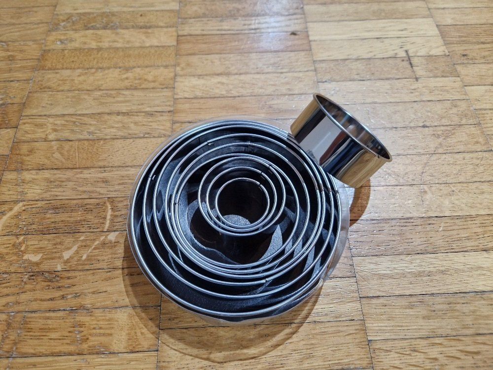 6-teiliges Edelstahl Ausstechformen Set Rund - 15,5cm Bis 5,2cm Für Kekse & Donuts