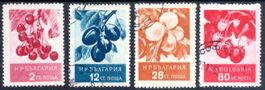 BULGARIEN 1956 FRÜCHTE - OBST 4 MARKEN GESTEMPELT -  N497