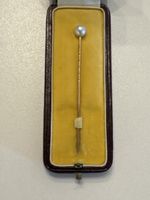 Antike Chaumet Krawattennadel 18K Gold Perle Box 