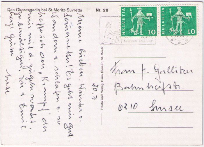 Cartoline postali: St. Moritz-Suvretta – Usato da Binningen venduto da Mountainrider 1