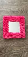Flauschiger rosa Spiegel ? 26 × 26 cm 