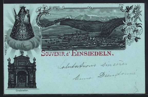 Cartoline postali: Mondschein-Lithographie Einsiedeln, Gnad – Usato da Berlin venduto da bartko-reher