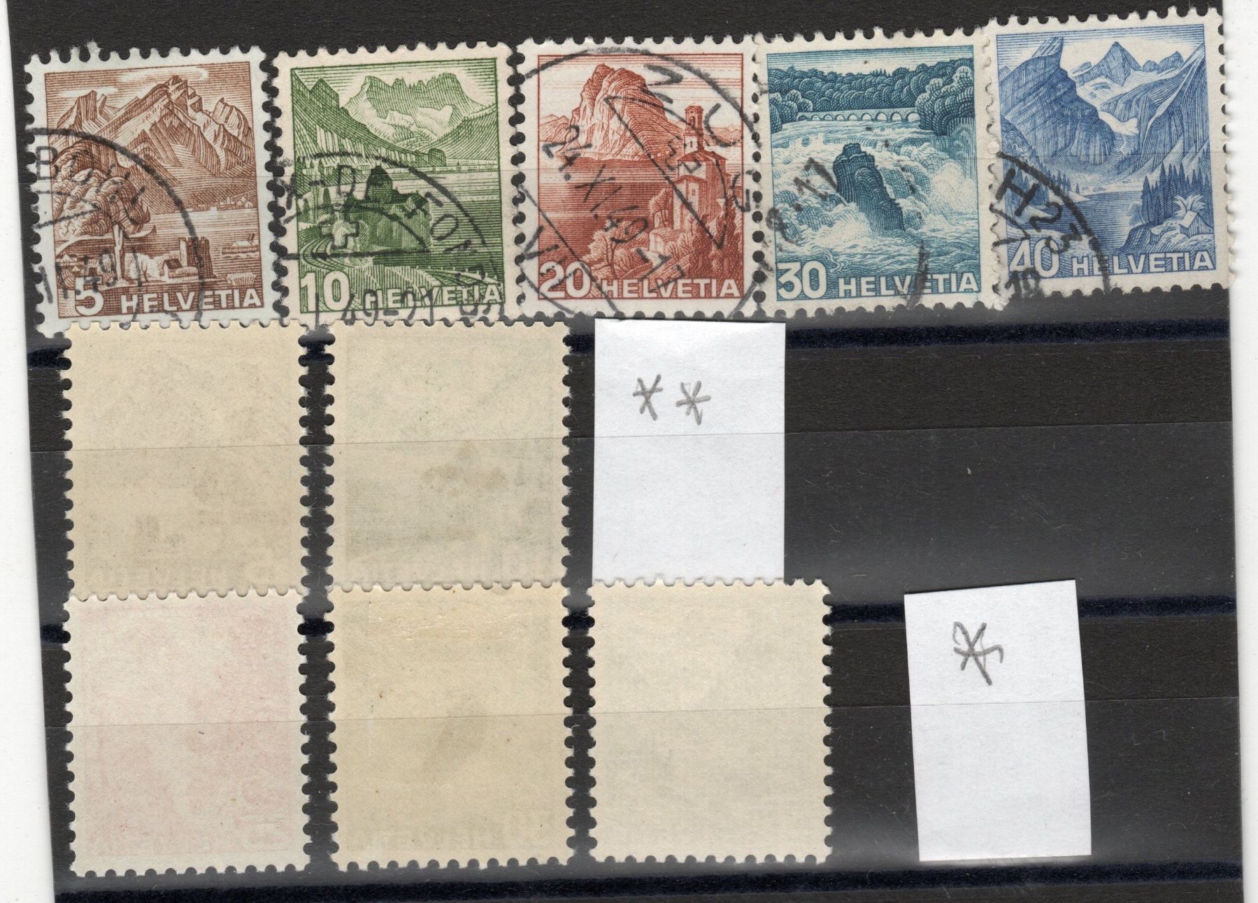 Tutti i francobolli: 13c CH 1948 Paesaggi**/* – Usato da BREGANZONA venduto da adelio8 1