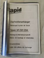 Bedienungsanleitung/ Ersatzteilliste Rapid Treibachsanhänger