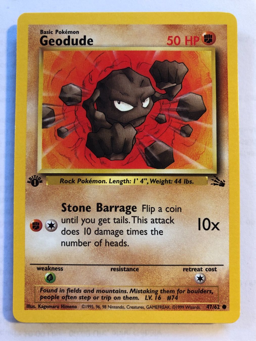 Cartes à collectionner: Geodude 1st Fossil - MINT - ab 1.- – D'occasion à Giubiasco par dan_pr8b