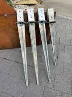 4 Stück Einschlagbodenhülse mit Winkelverstellung