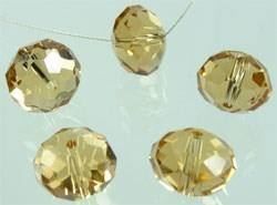 Rondelle Glas facett. helltopas 12x8mm