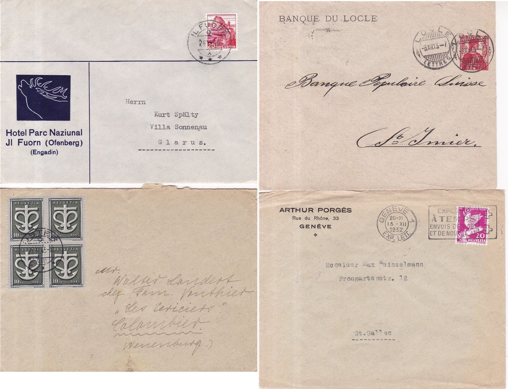 Alle Briefmarken: 40 Stk. Alte CH Briefe, Böglis, Belege – Gebraucht aus Münchwilen AG von Nesar 8