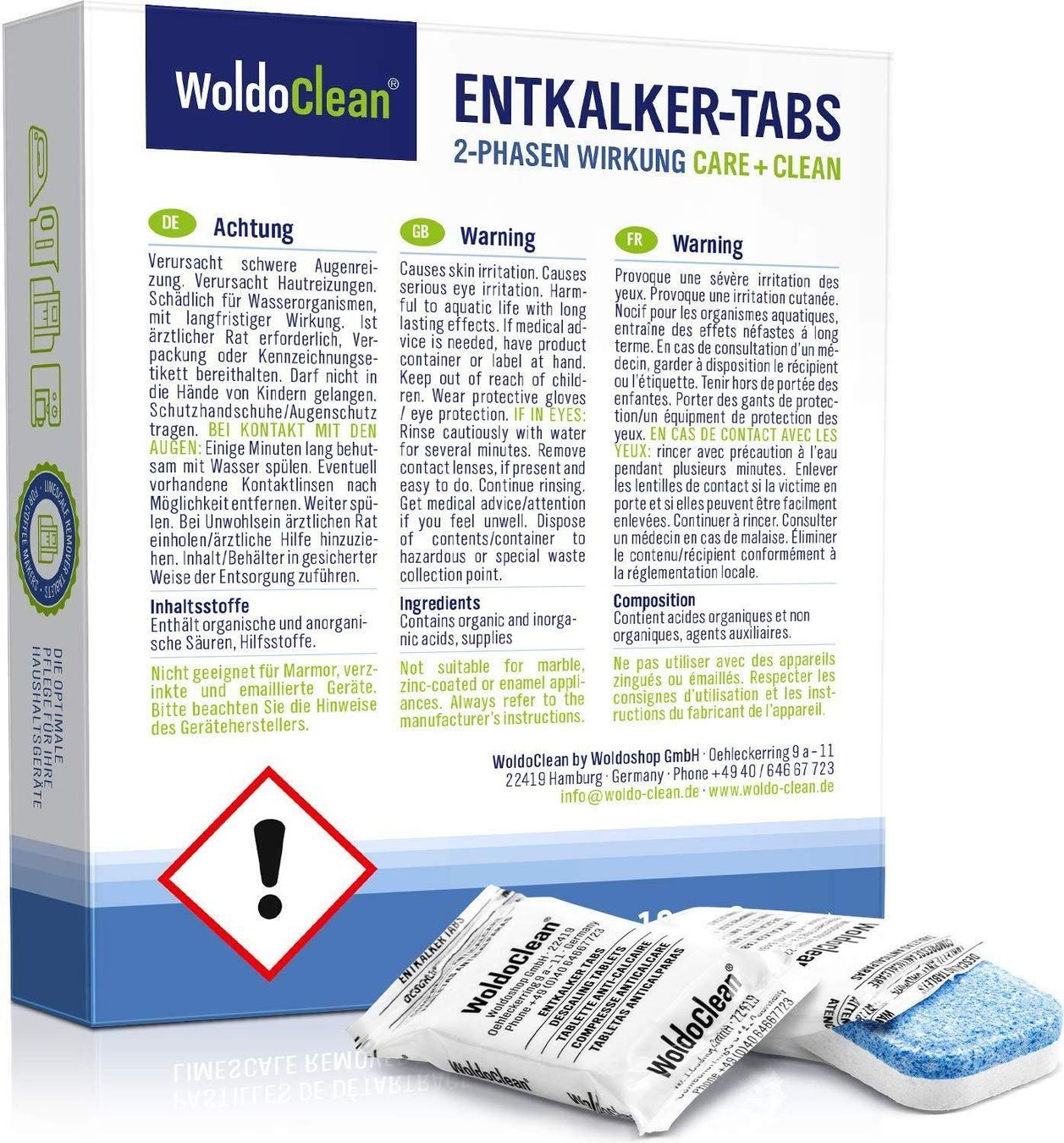 Cura del viso: WoldoClean - 2-Phasen Entkalker-Tabs ... – Nuovo e nell'imballaggio originale da Fürigen venduto da kolibri-24 1