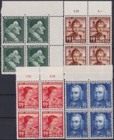 1941, J97-J100 Viererblöcke Pro Juventute postfrisch **.